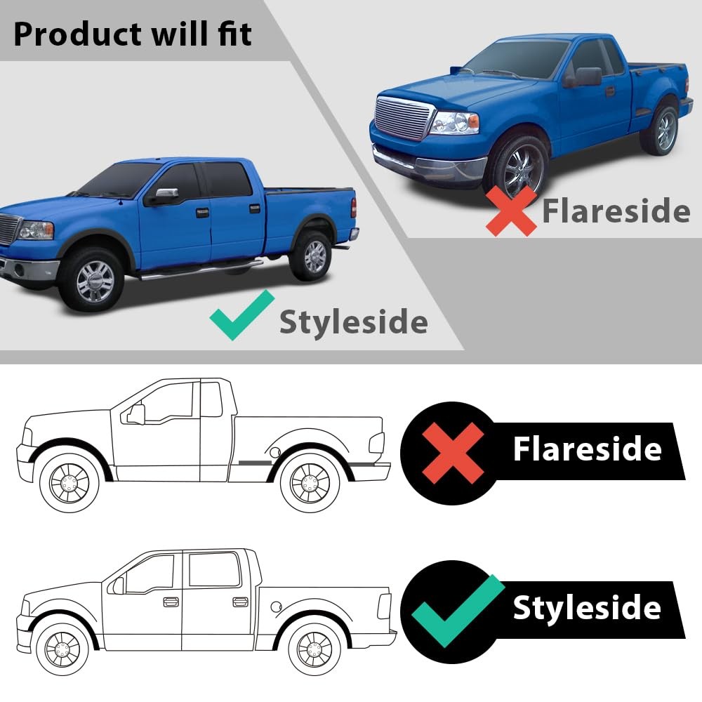 Fender Flares Ford F150 04-08 66/67/78/96 Lincoln Mark LT 07-08 67/78 No Her