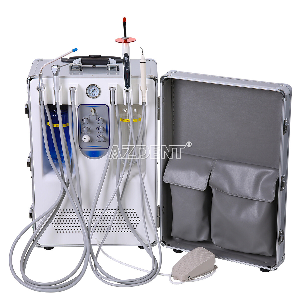 Portable Dental Mobile Delivery Unit+Curing Light+Scaler+Handpiece Kit 4 Hole
