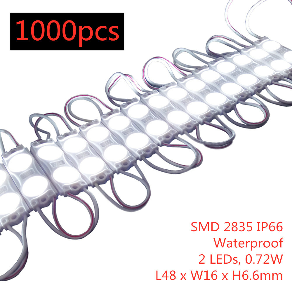 SMD 2835 IP66 Waterproof LED Module, 2 LEDs, 0.72W, L48 x W16 x H6.6mm*1000PCS!