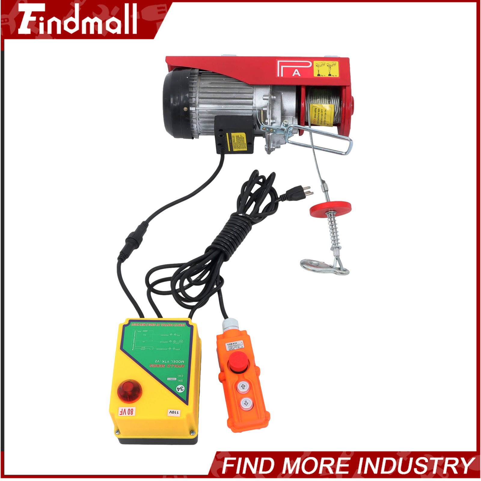 Findmall 1320 lbs 110V Mini Electric Hoist 328 ft Wireless & 14 ft Wired Remote