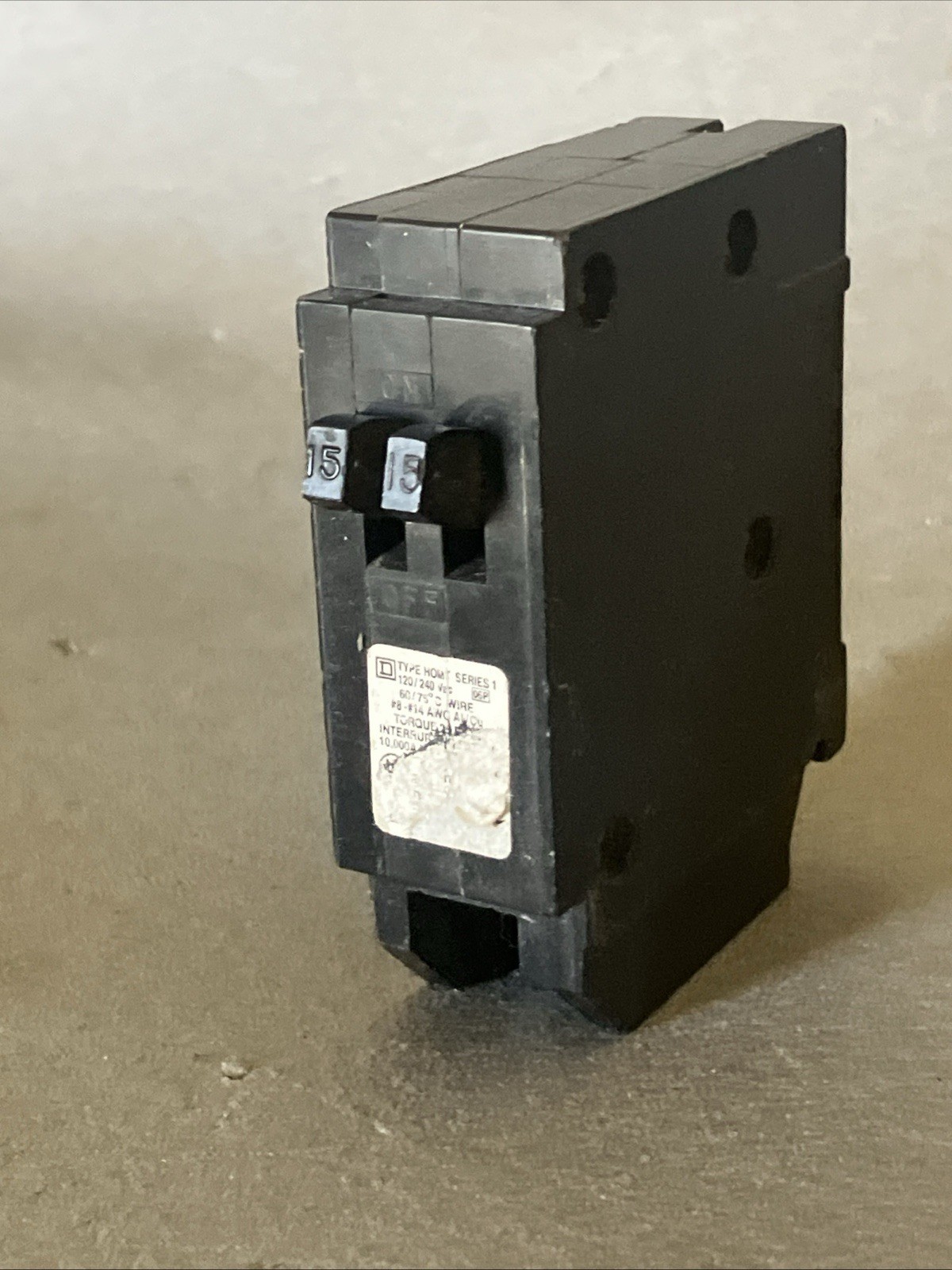 Square D Homeline 15A Twin 1PTandem Circuit Breaker HOMT1515 15/15 AMP USED