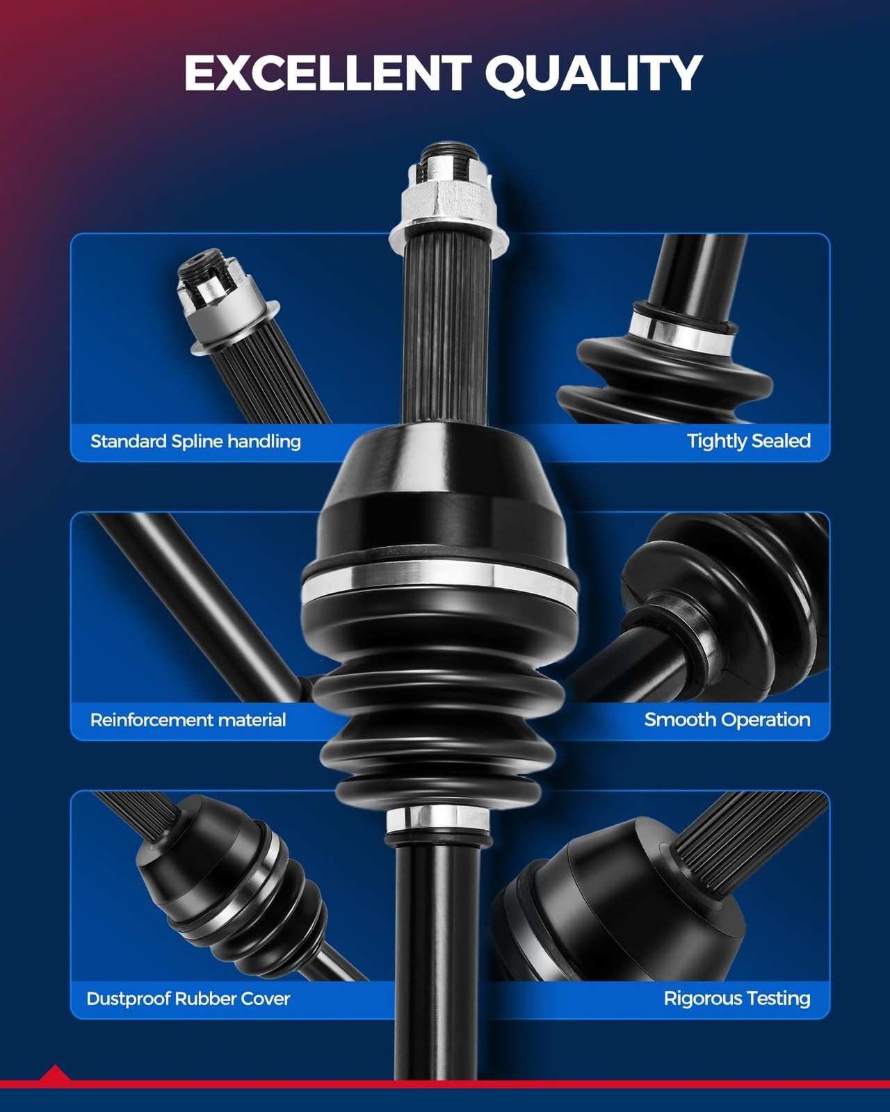 KAX Front CV Axle Shafts 18.1in for TRX400FA FourTrax Rancher AT 2004-2007, T…