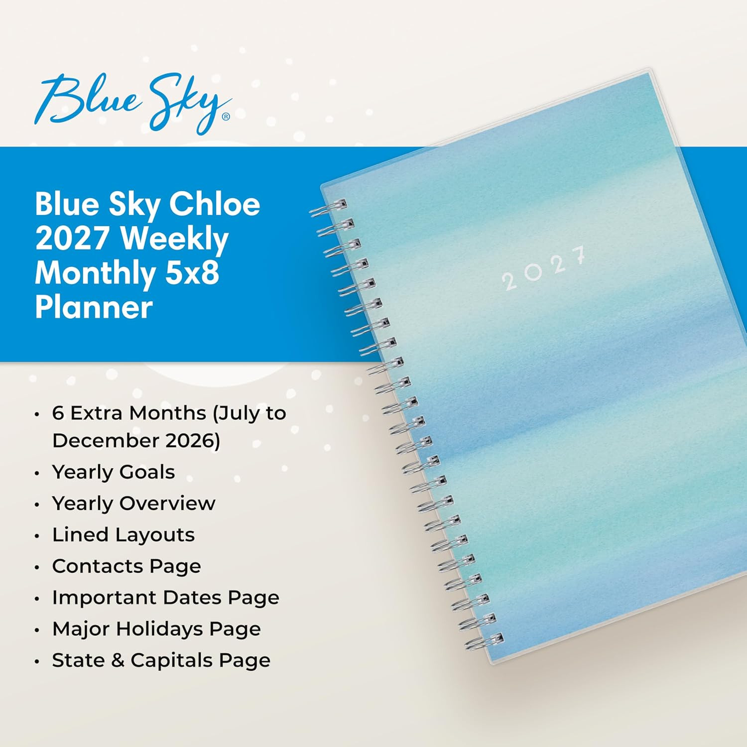 2027 Weekly and Monthly Planner Calendar, January 2027 – December 2027, 5″ X 8″,