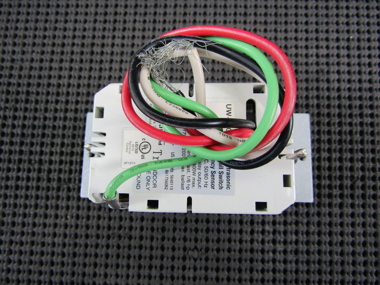 Wattstopper UW-100-W Ultrasonic Wall Switch Sensor 800W 120V 1200W 277V White
