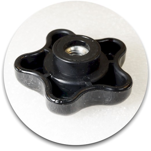 5X! Thermoplastic 2-5/16″ Five Point Threaded Through Hole Knob, 3/8″-16 Thread
