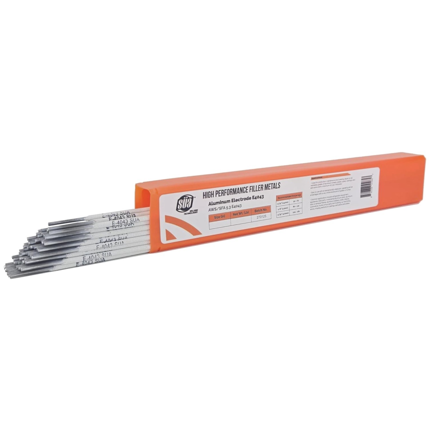 Aluminum E4043 Stick Electrode Rods – 3/32″ x 14″ – 0.5 Lb