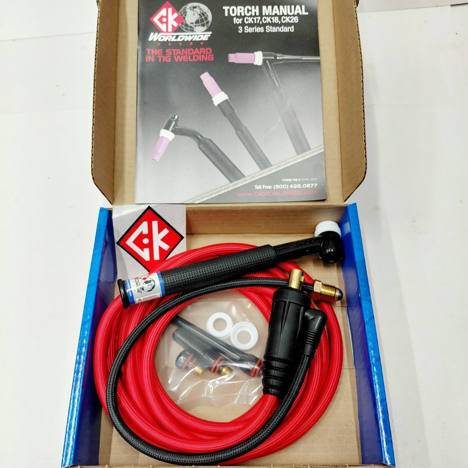CK17 Tig Torch CK17-12-RSF RG + Dinse 35 Plug & More for Primeweld Everlast AHP