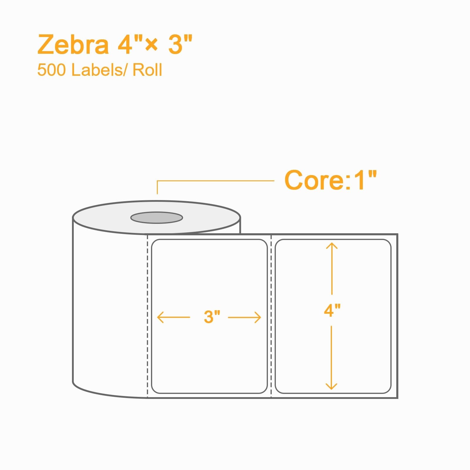 12 Rolls 4″ x 3″ Direct Thermal Label (101mm x 76mm) Multipurpose Shipping Ad…