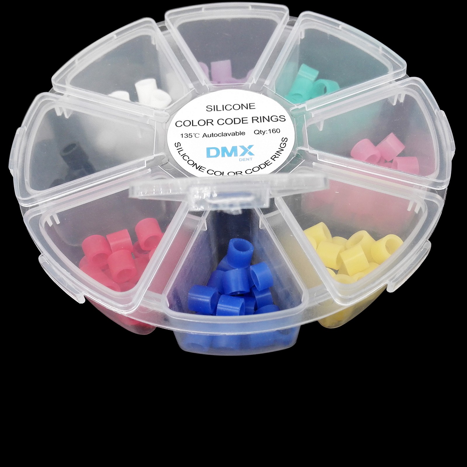 160 Dental Instrument Code Rings, Medical Grade Silicone, 4x6x5mm, Autoclavable