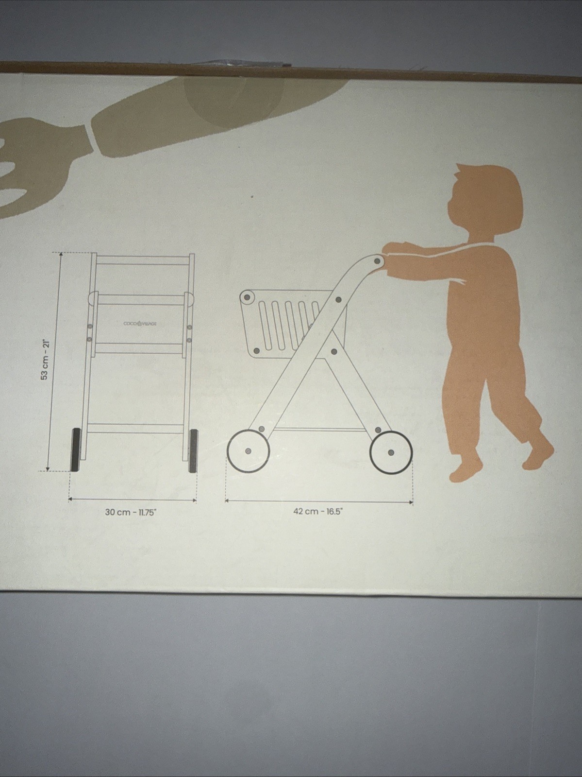 New Coco Village Wooden Shopping Cart 2+ Years Play Food Kitchen Play Hardwood