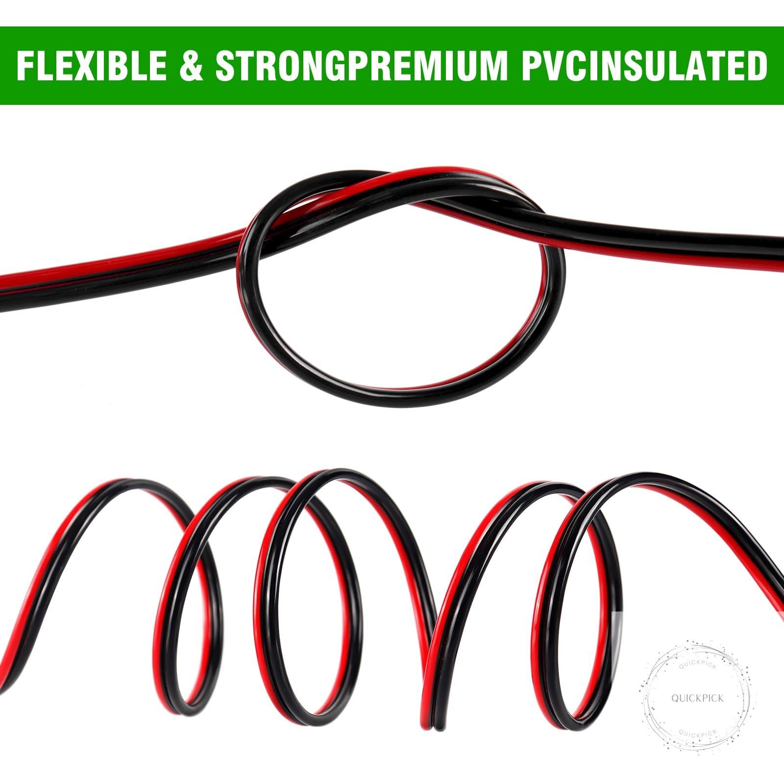 18 Gauge Wire 100FT, 2 Conductors Electrical Wire Red and Black Cable Low Voltag