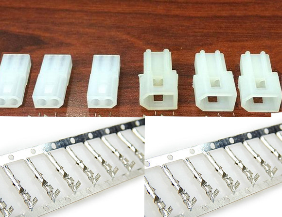 MOLEX .062″ 2 Pins ( 2 Circuit ) Male Female w/Terminal, FREE HANGING (3 SET)