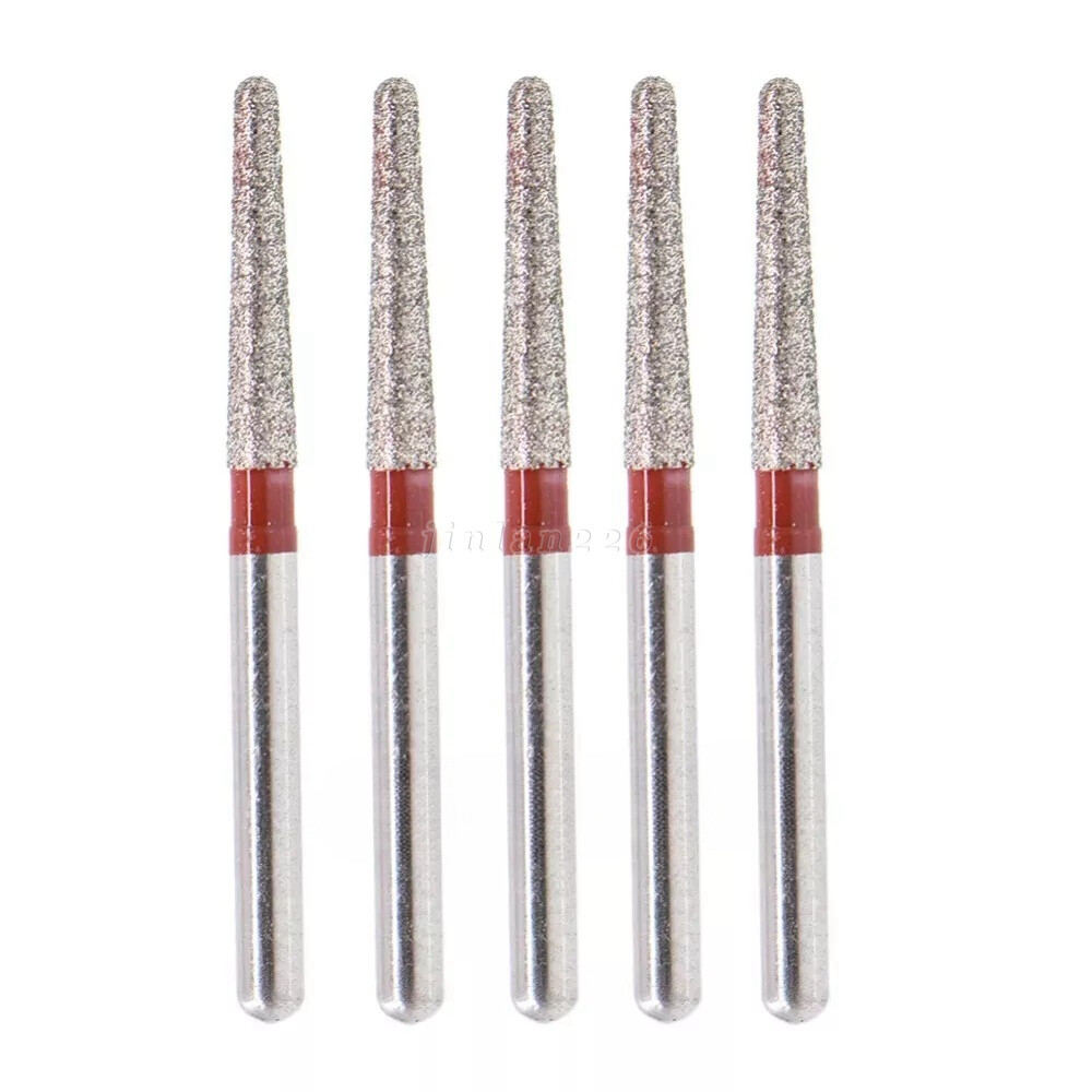 Wholesale FG Dental Diamond Burs Taper Round End Red Fine Grit TR-26F 100 PCS