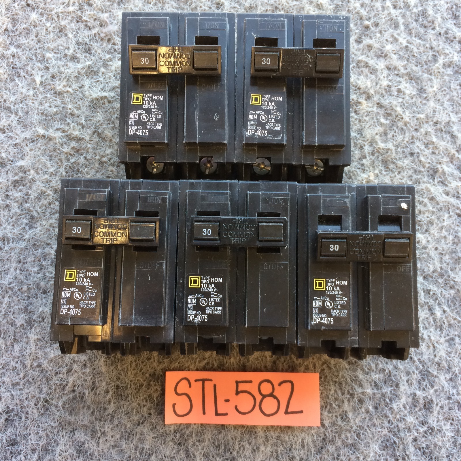 Square D HOM230 (5 PACK) 30 Amp 2P Circuit Breaker 120/240V Lot Of 5 NOS