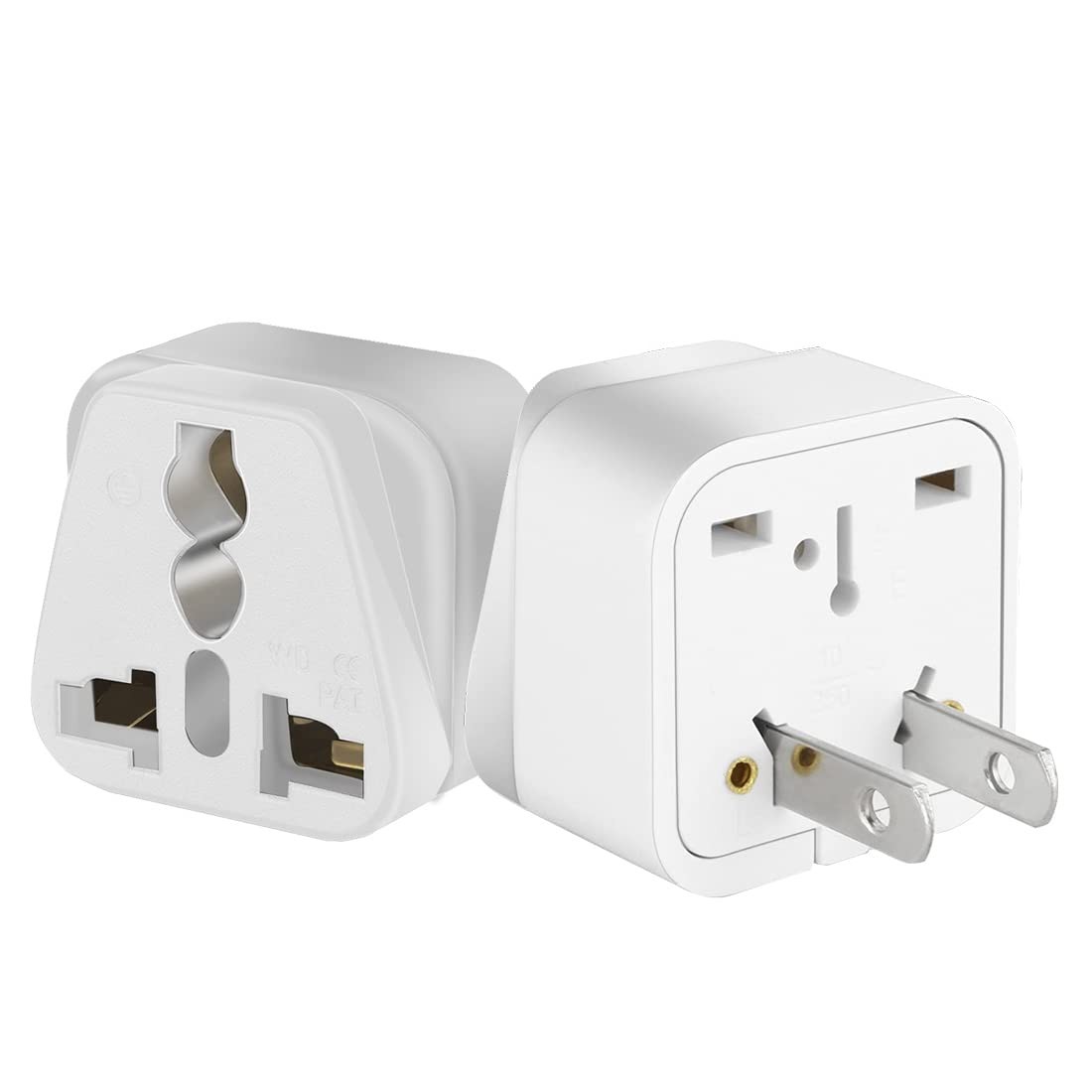 2 PIN USA NEMA 1-15P Plug to UK/US/EU/AUS Socket Travel Conversion Plugs,US