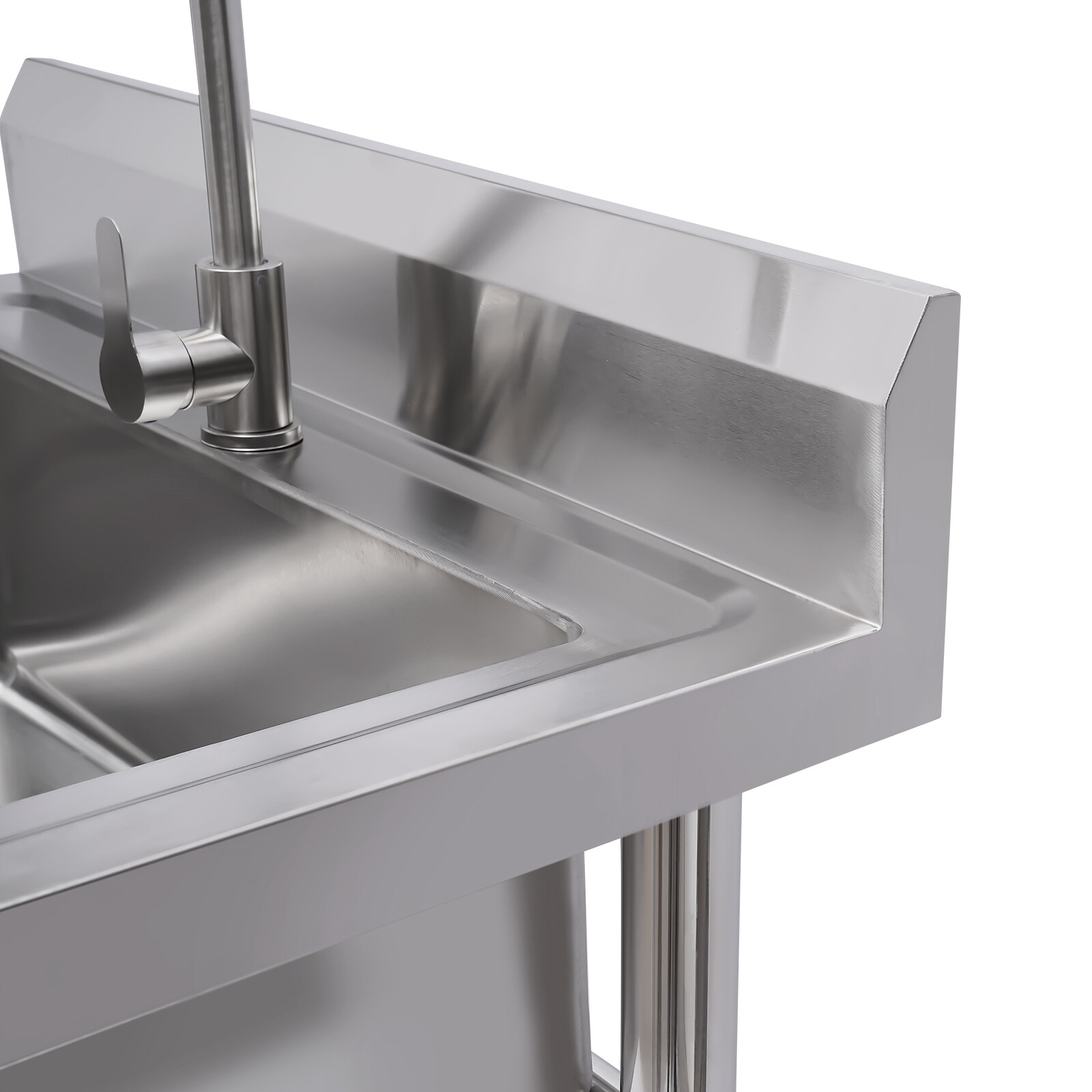 Commercial Stainless Steel 1-Compartment Kitchen Utility Sink With Faucet