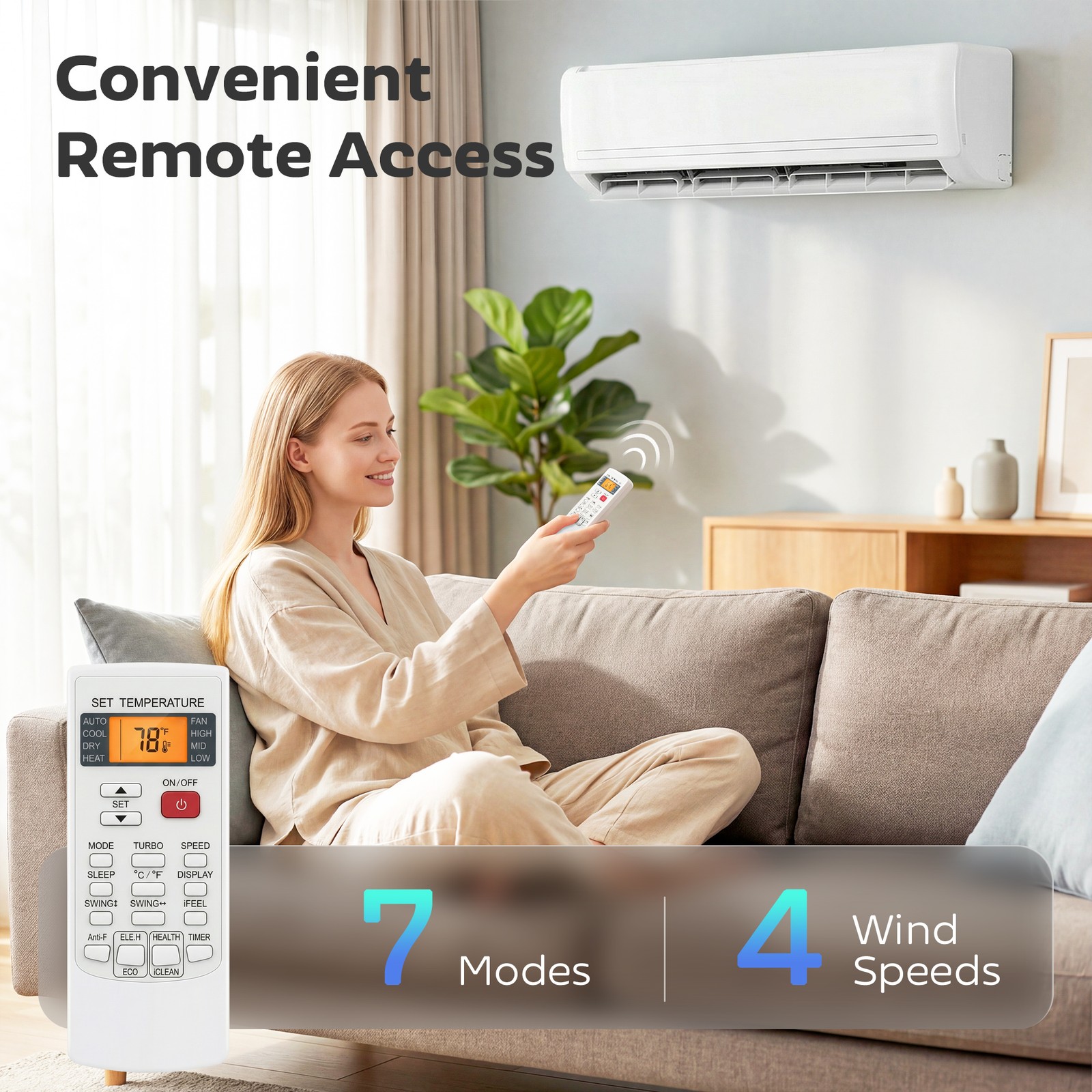HOMCOM 23000 BTU Mini Split Air Conditioner, 19 SEER2 230V Ductless AC Unit