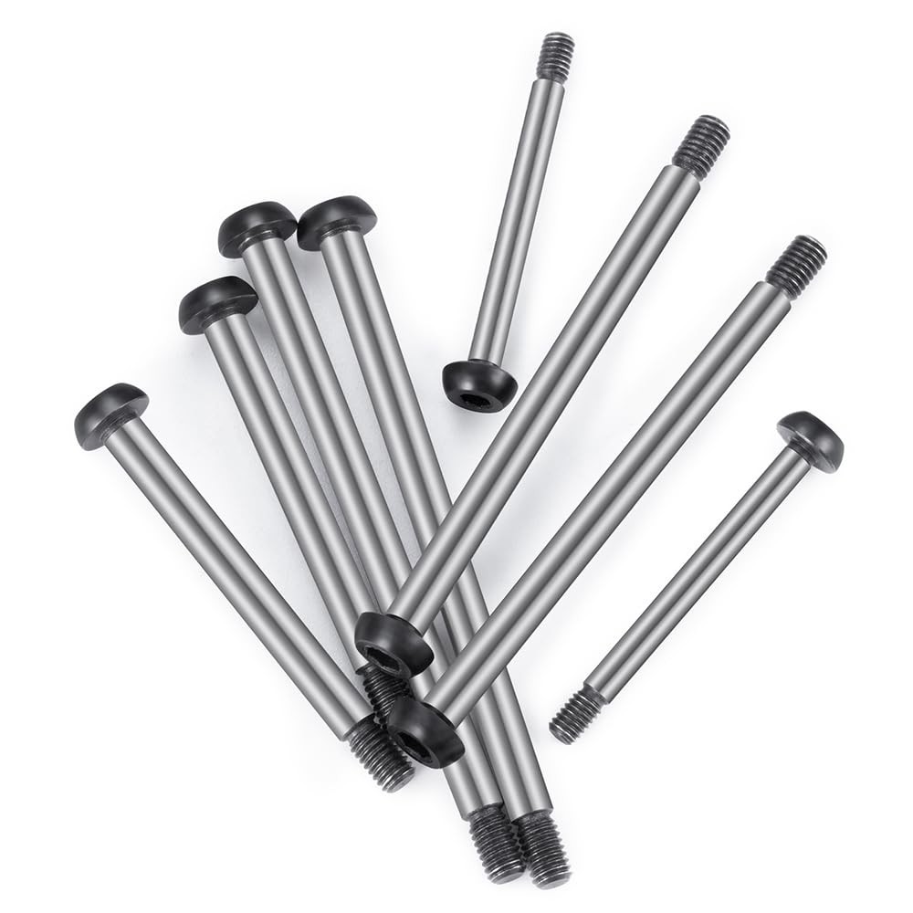 Polished Steel LockNut Threaded Hinge Pins Set For 1/10 Traxxas Slash 2WD