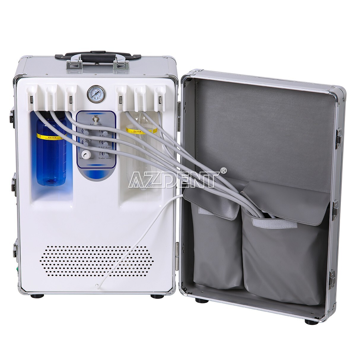 Portable Dental Mobile Delivery Unit Cart Air Compressor+Low Speed Handpiece Kit