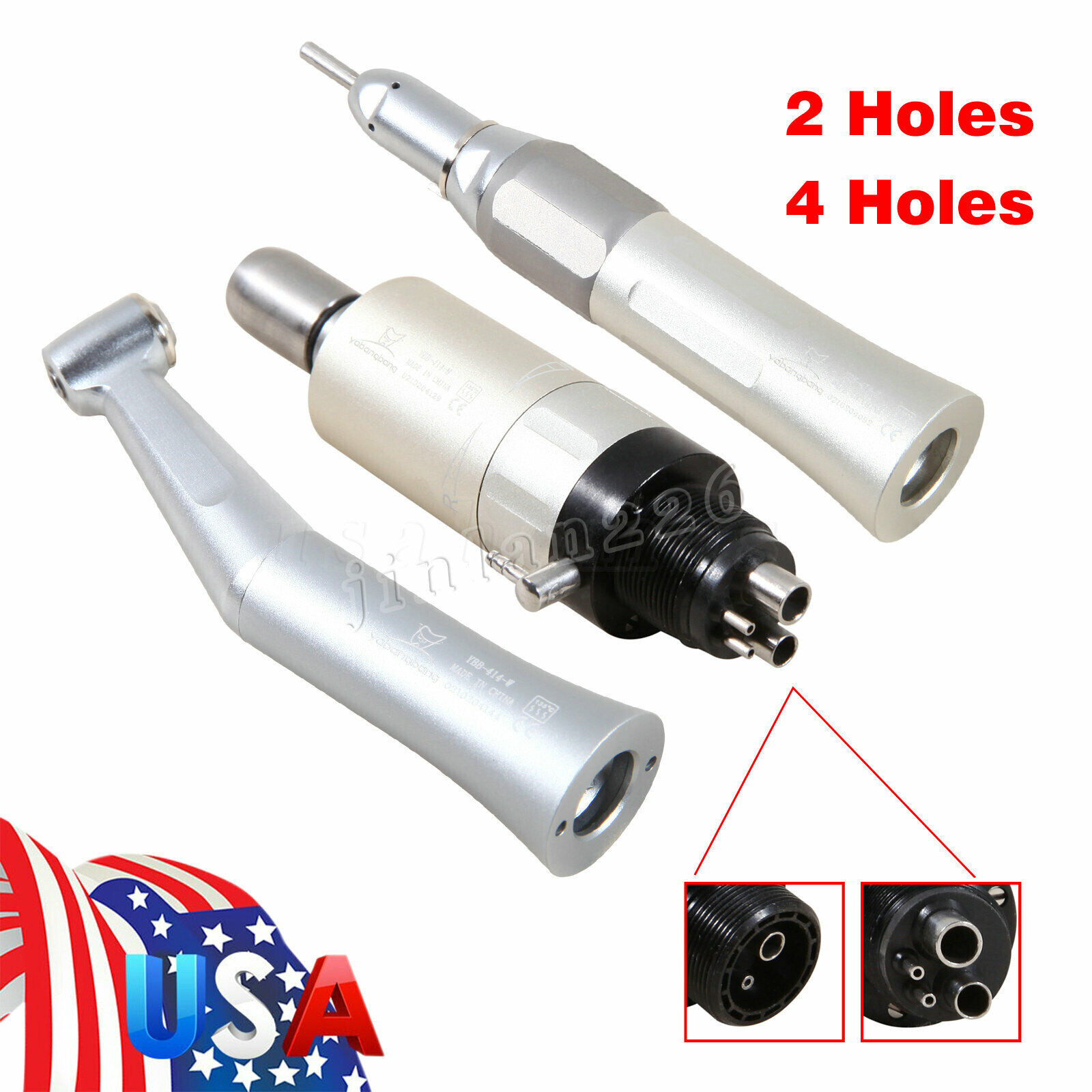 NSK Style Dental Slow Low Speed Handpiece Straight Contra Angle Air Motor 4Holes