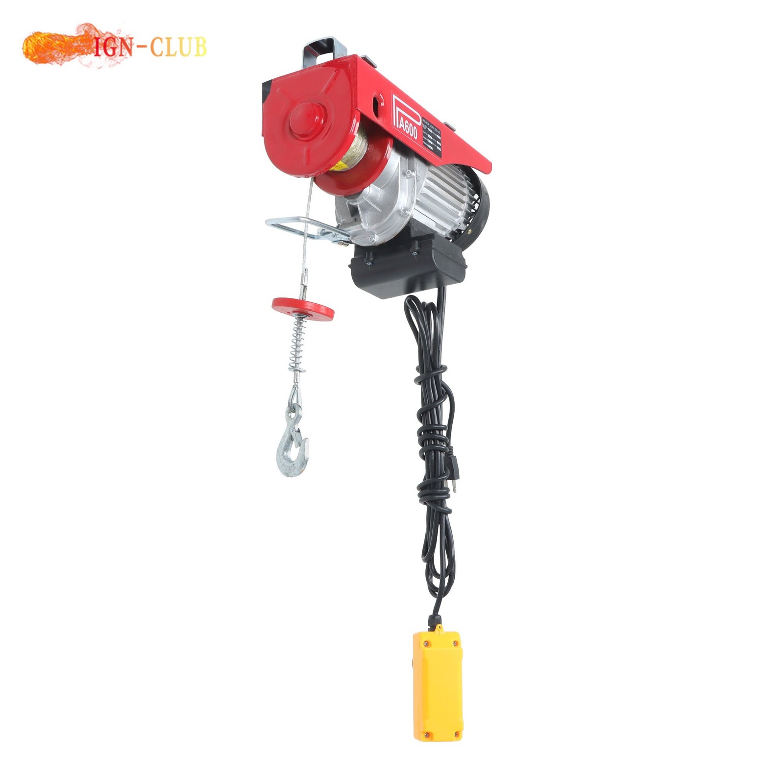 PA600 Mini Hoist 1320lbs/600kg – 4.2m Lift 1200W with Wired Remote Control