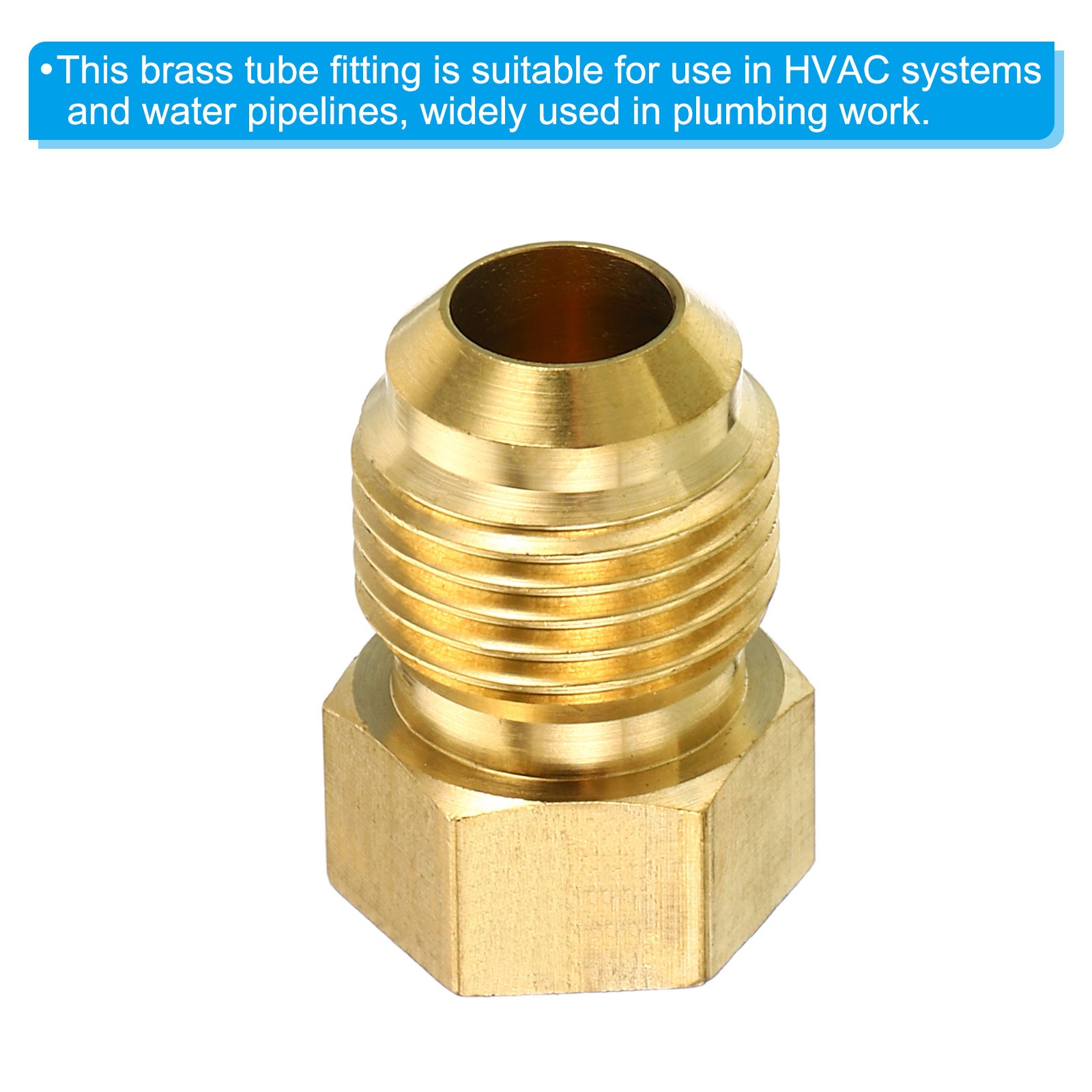 3 Pcs Male 5/8″-18UNF Brass Flared Plug 3/8 SAE Flare Tube 45 Degree Fitting