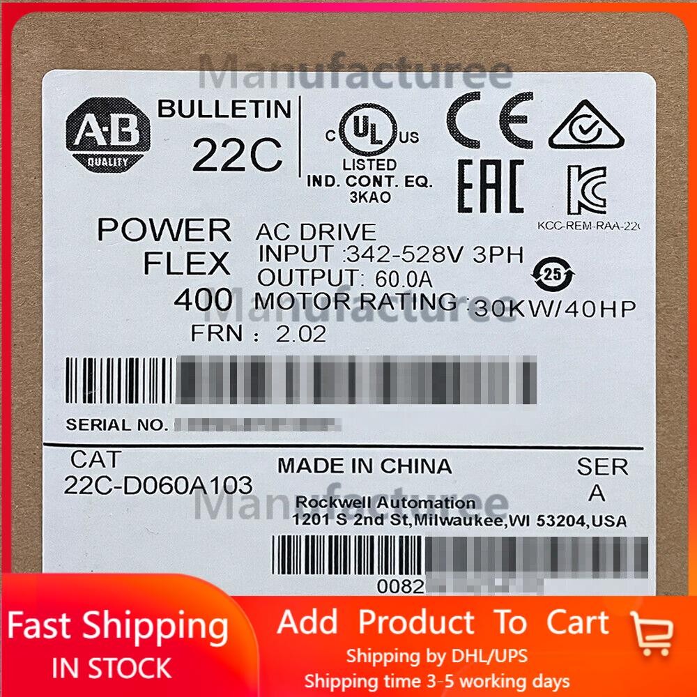 NEW AB 22C-D060A103 Powerflex 400 AC Drive 40HP Surplus SEALED US Free Tax