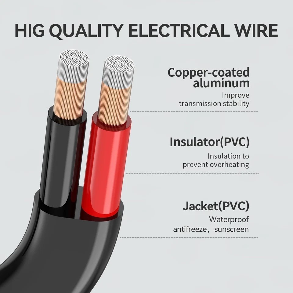 18 Gauge 2 Conductors 30FT Electrical Wire, Flexible Low Voltage PVC Copper