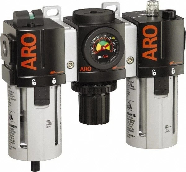 ARO C38341-800 FRL Filter Regulator Lubricator 1/2″ NPT Port 150 CFM 150 PSI