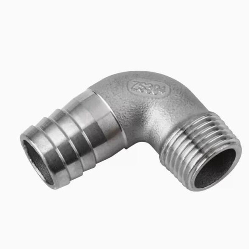 304 Stainless Steel Male Thread Fitting x Barb Hose Tail End Elbow Connector new
