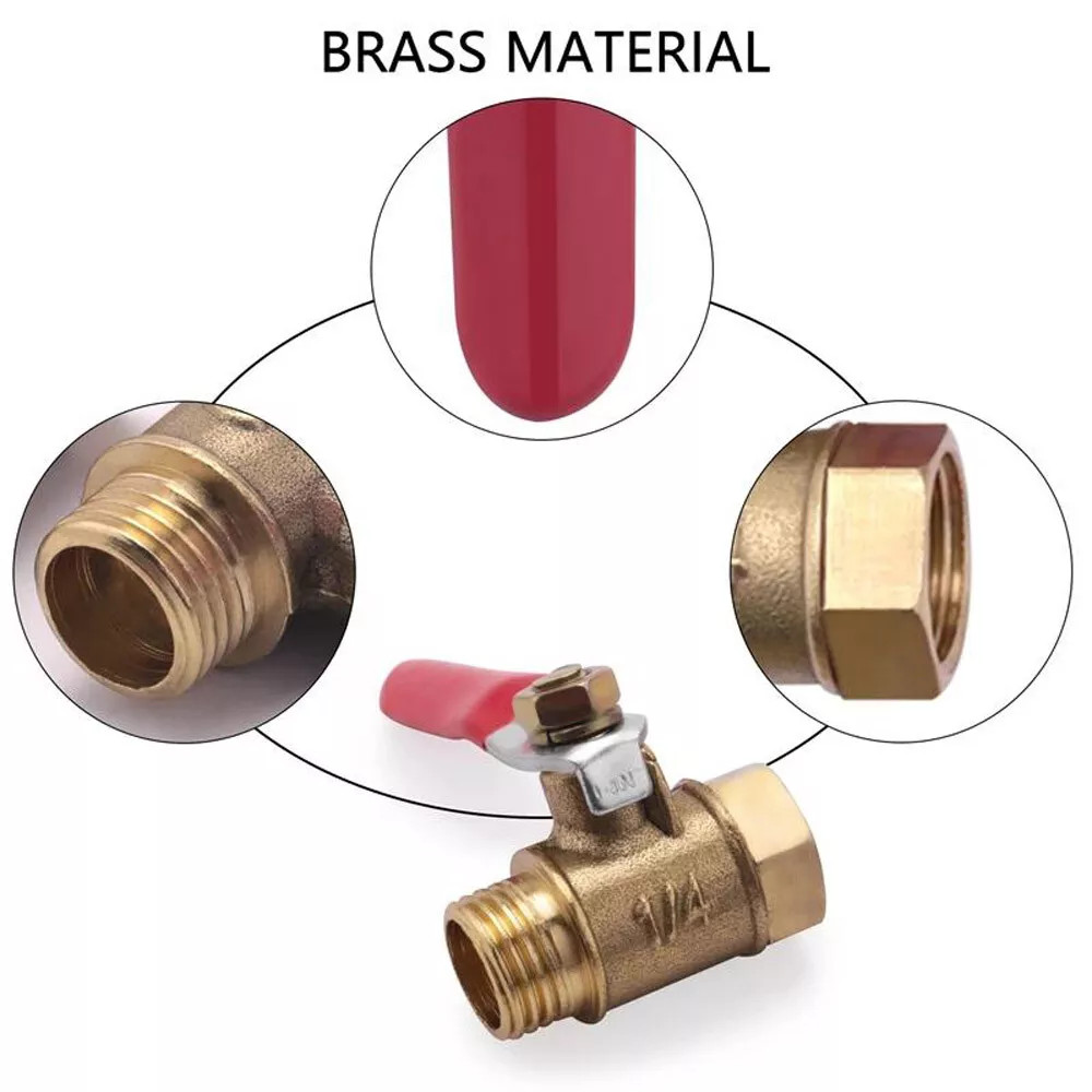 4PCS 1/4″ Male Female NPT Brass Ball Valve Water Air Tank Drain Shut Off USA