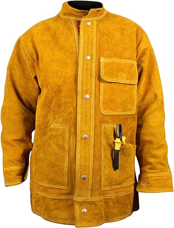 Leather Welding Work Jacket Split Welder Jacket Clothes For Men Women XXXL Size
