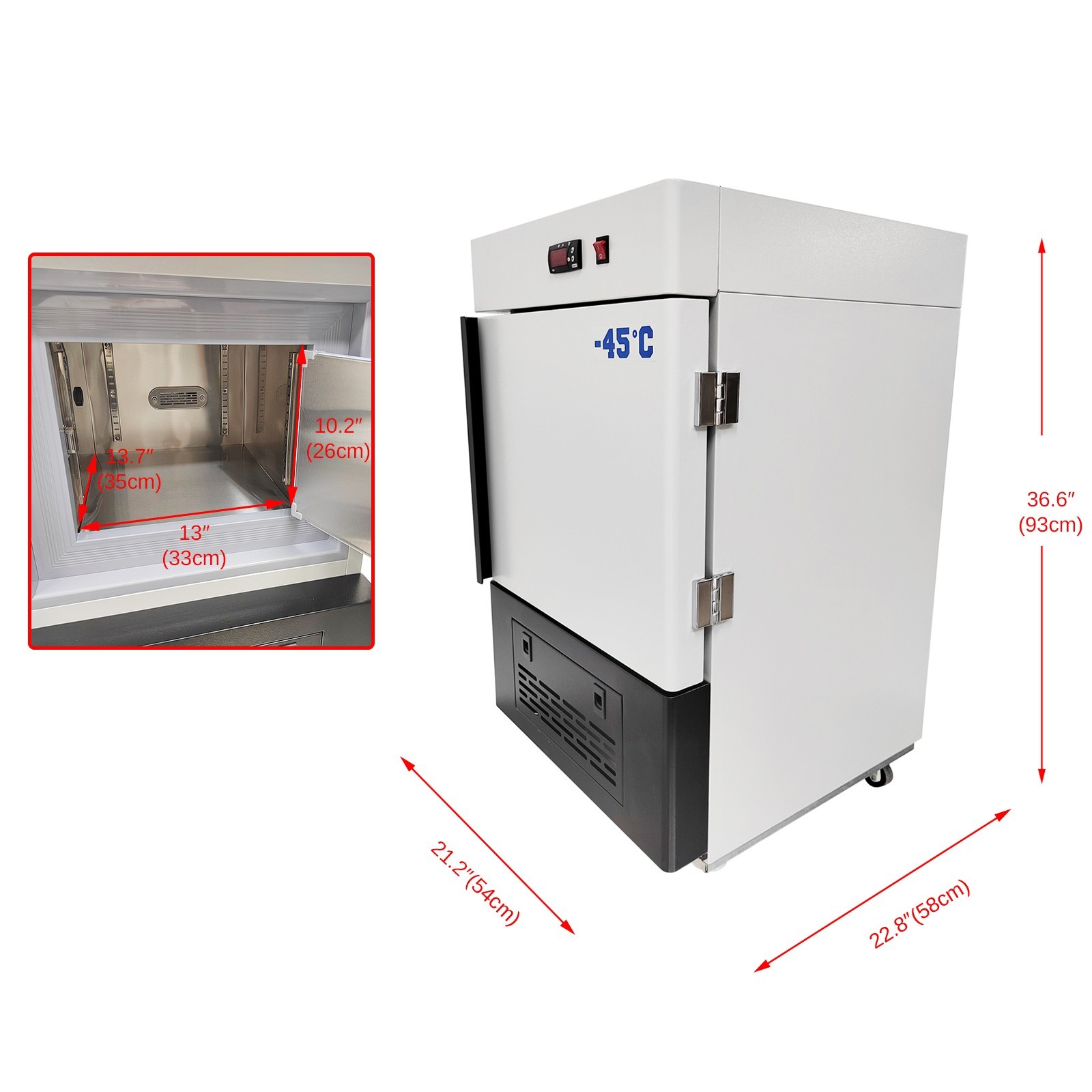 110V/60HZ 150W Ultra Low Temperature Storage Box 7.92gal(30L) Effective Volume