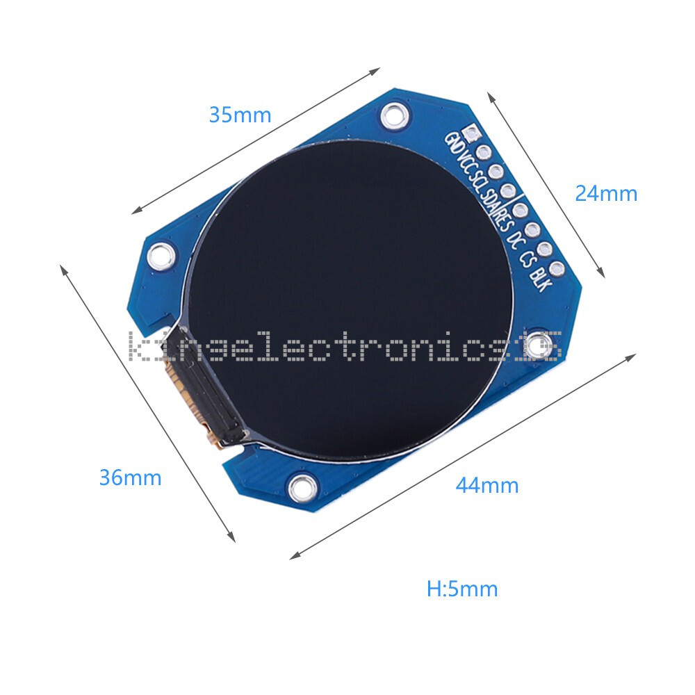 DC 3.3V 1.28 inch TFT IPS LCD Display Module Round RGB HD 240×240 SPI NEW