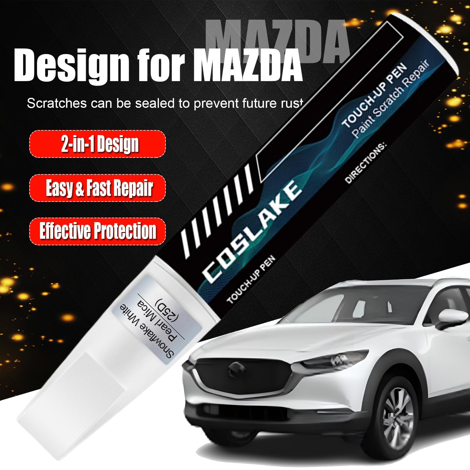 Car Touch Up Paint(Soul Red Crystal Metallic(46V)) for Mazda, Car Paint Scrat…