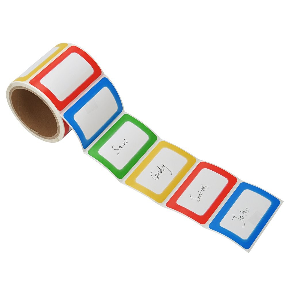 MFLABEL® Colorful Plain Name Tag Labels – 200 Stickers, 1 Rolls,