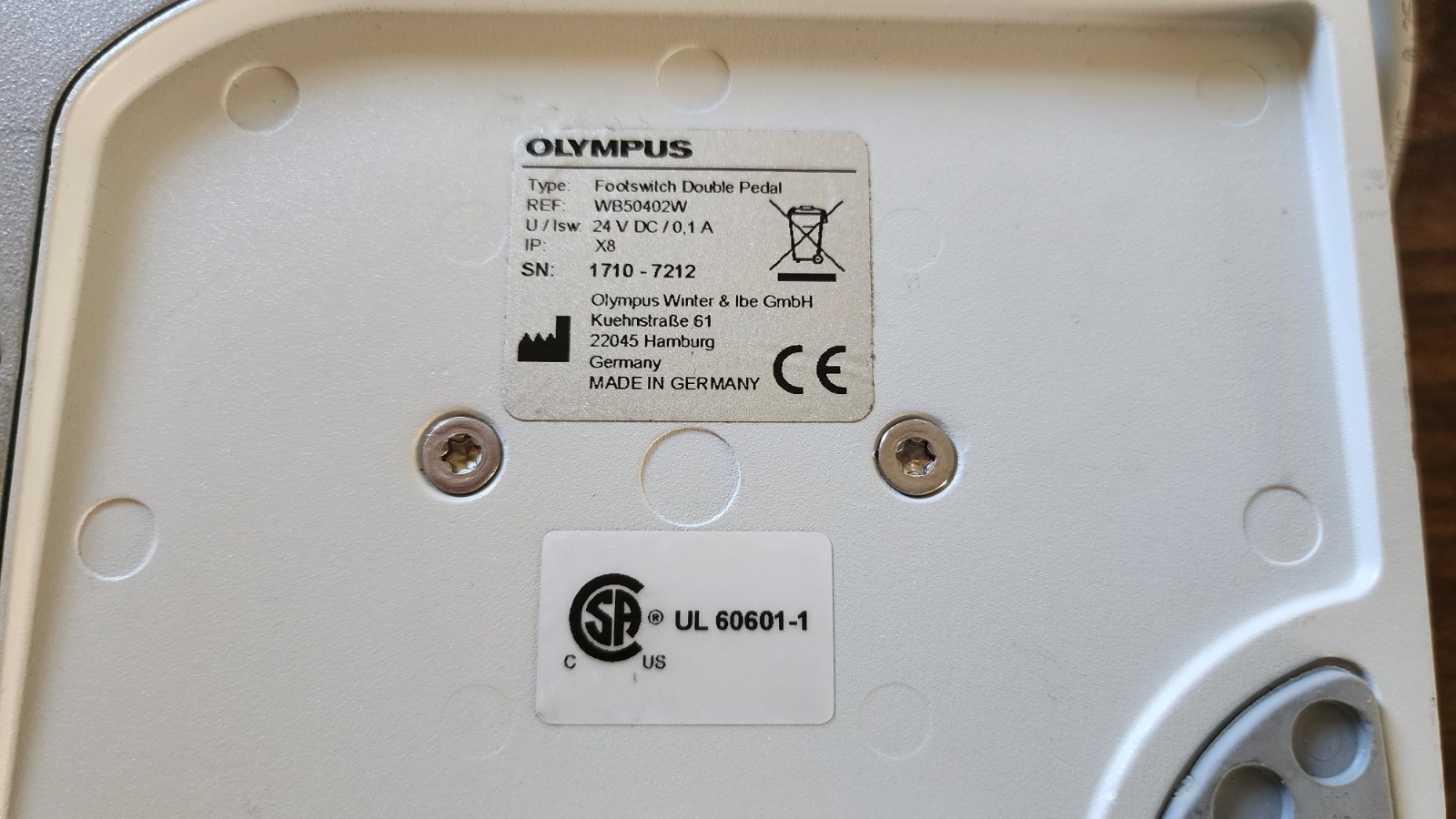 Olympus WB50402W ESG Foot Pedal. New – no box.