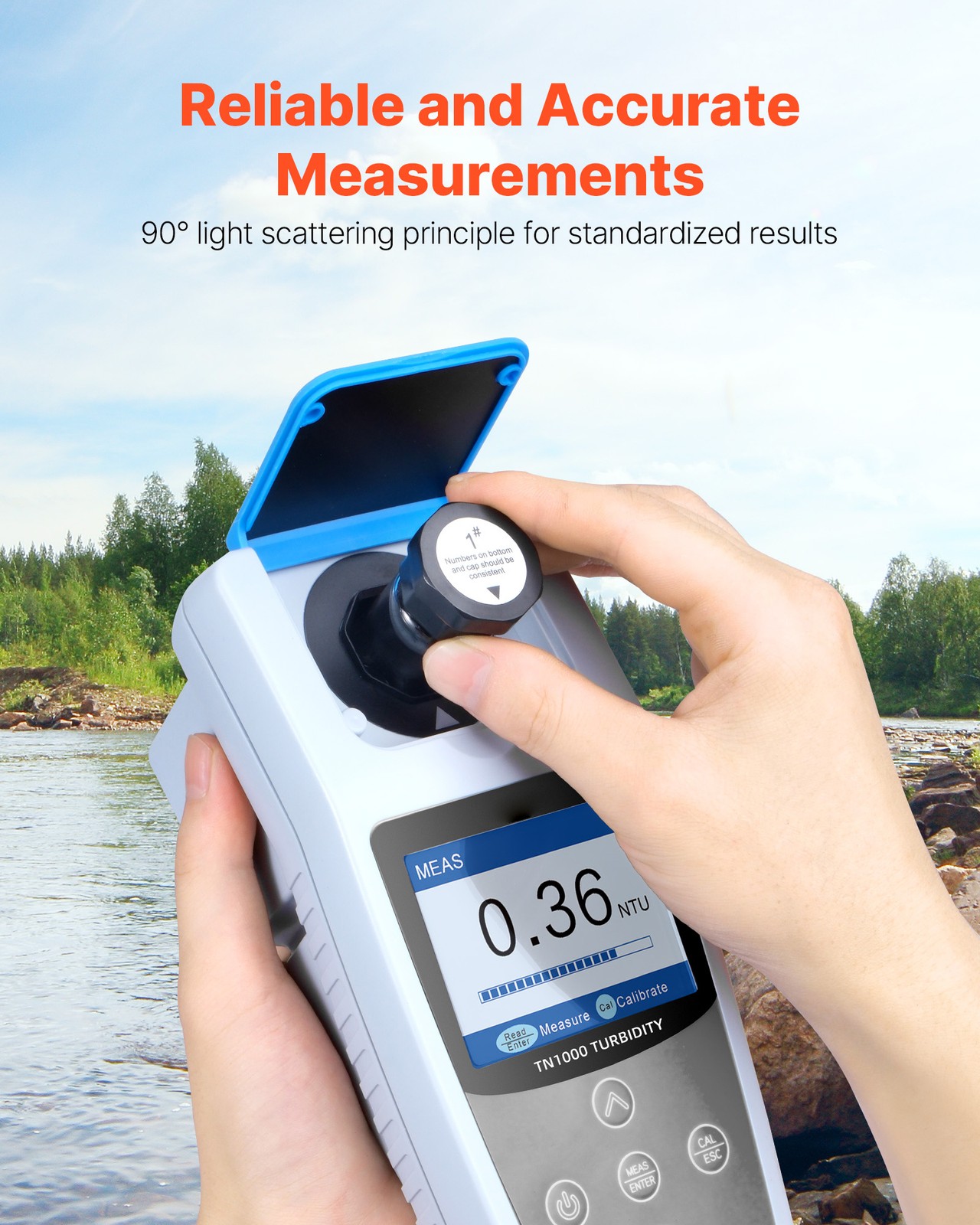 Uimoso Portable Turbidity Meter, 0–1000 NTU Range, ISO 7027 Standard Compliant
