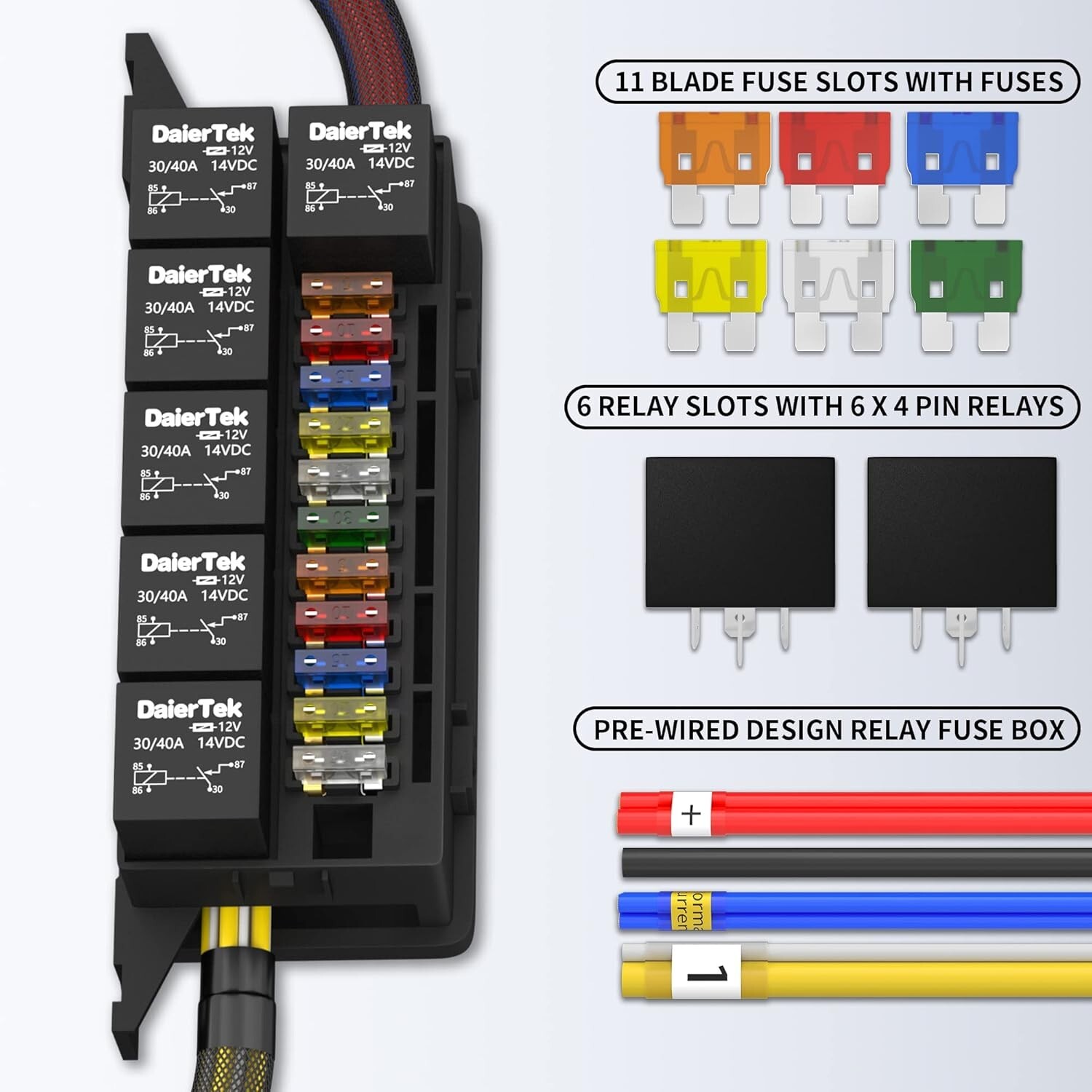 Heavy-Duty Pre-Wired 12V Fuse and Relay Box for Marine & Automotive Applications