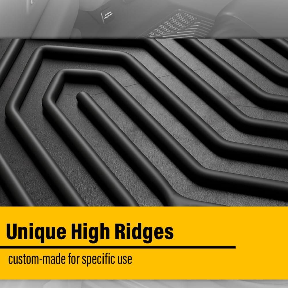 TPE Floor Mats Cargo Liners for Nissan Titan Crew Cab 2004-2015 3PCS All-Weather