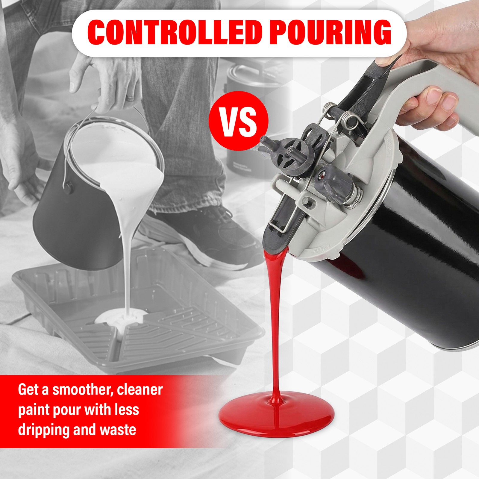 Lauco 1 Gallon Paint Can Mixing Lid with Pour Spout, Universal Paint Mixer Lid