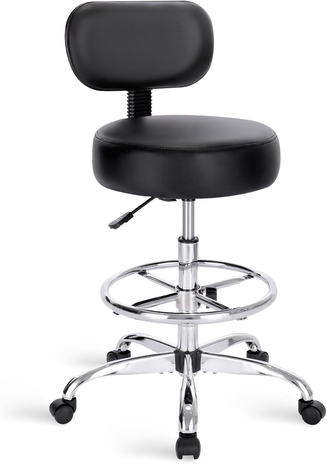 Adjustable Drafting Chair with Backrest & Footrest – Black