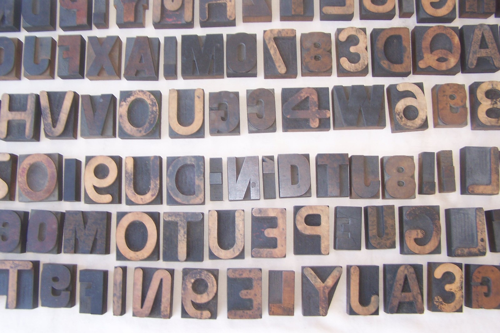 HUGE LOT! 128 Vintage Letterpress wood print typeset printing block typography