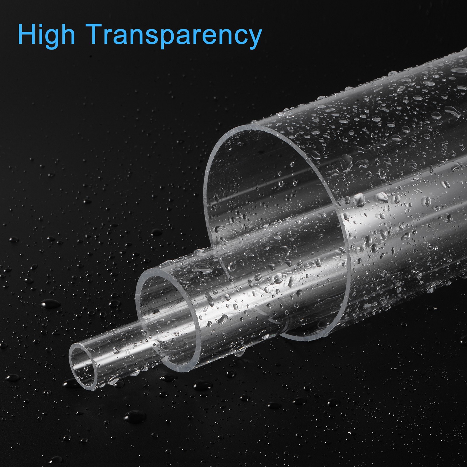 Pack of 5 Plastic Pipe Rigid Round Tube Clear 0.16″ ID 0.23″ OD 17″ for Models