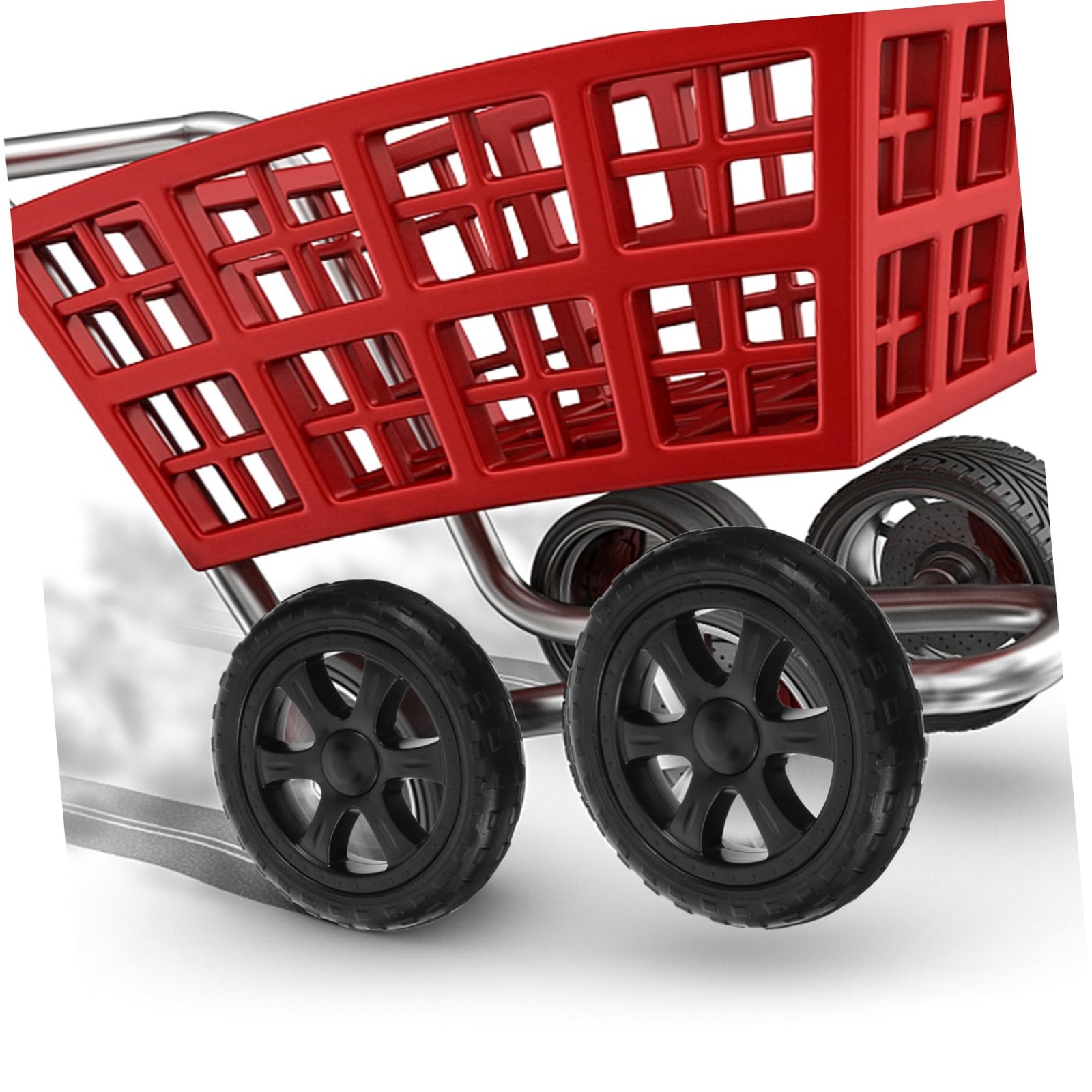 Replacement Grocery Shopping Cart Wheels 6.69×6.69×1.37 In Folding 2 PCS