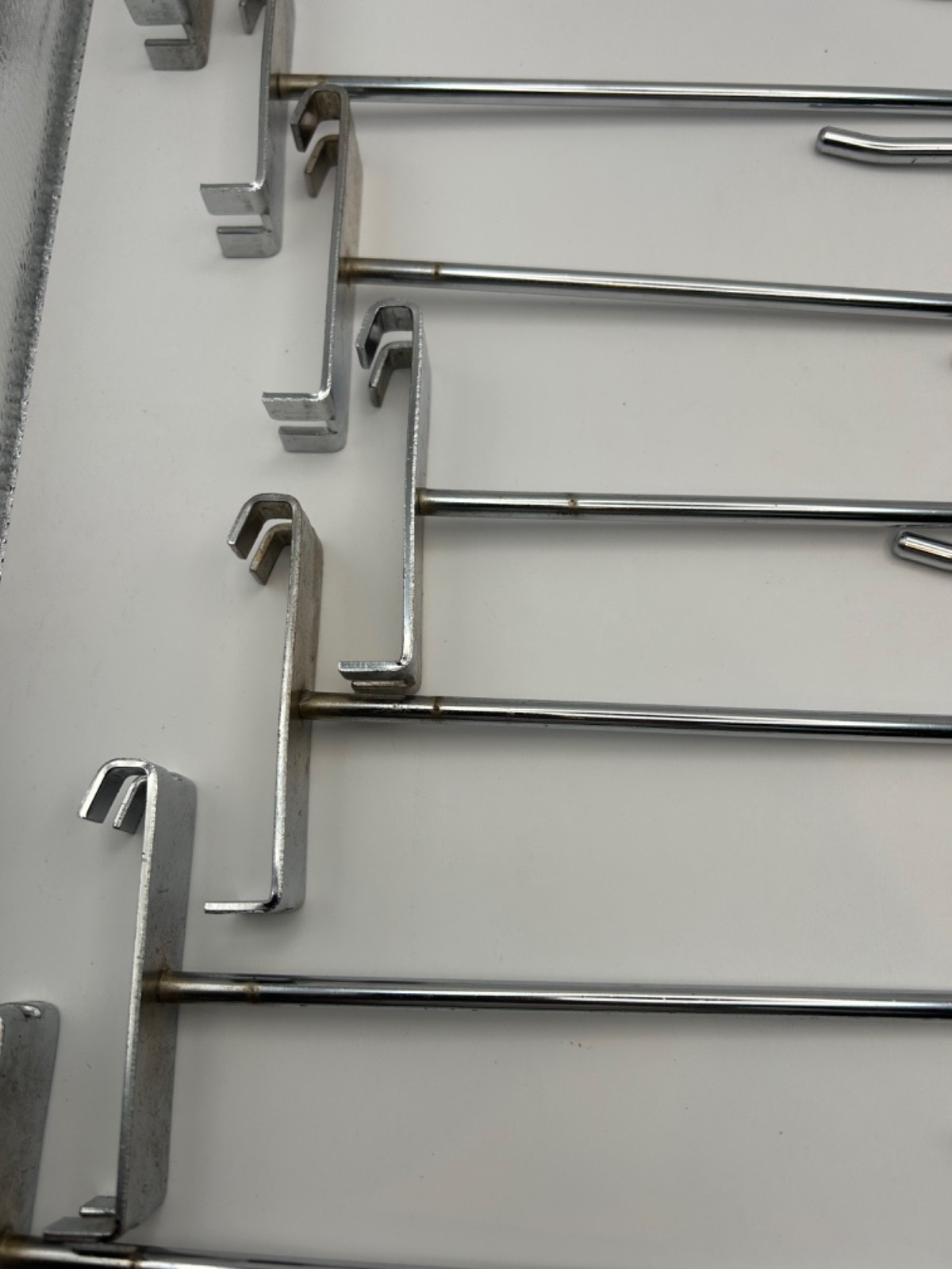 14 Chrome Retail Display Hooks Grid Wall Wire Panel Store Fixture Hook Hangers