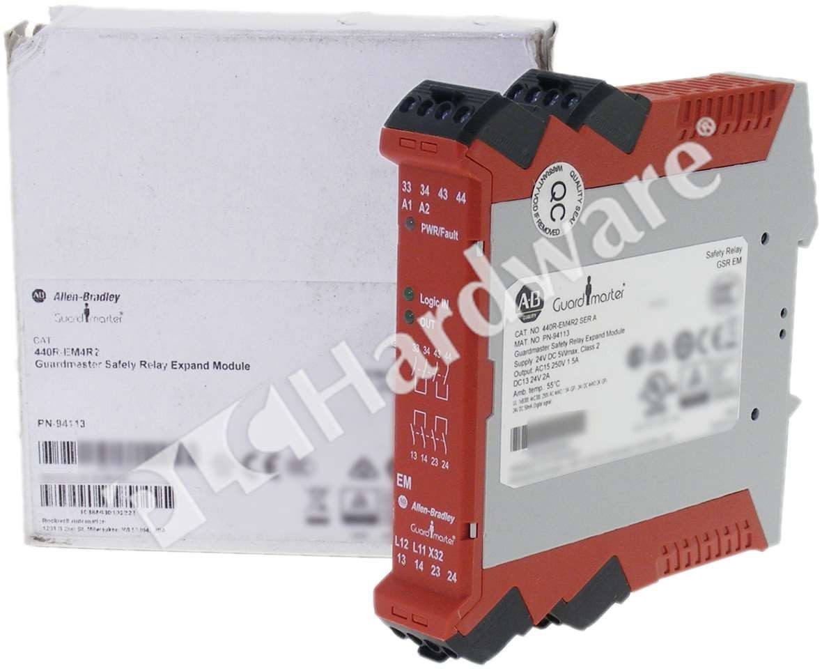 Open Pre-owned Allen Bradley 440R-EM4R2 Series A Guardmaster Expansion Module