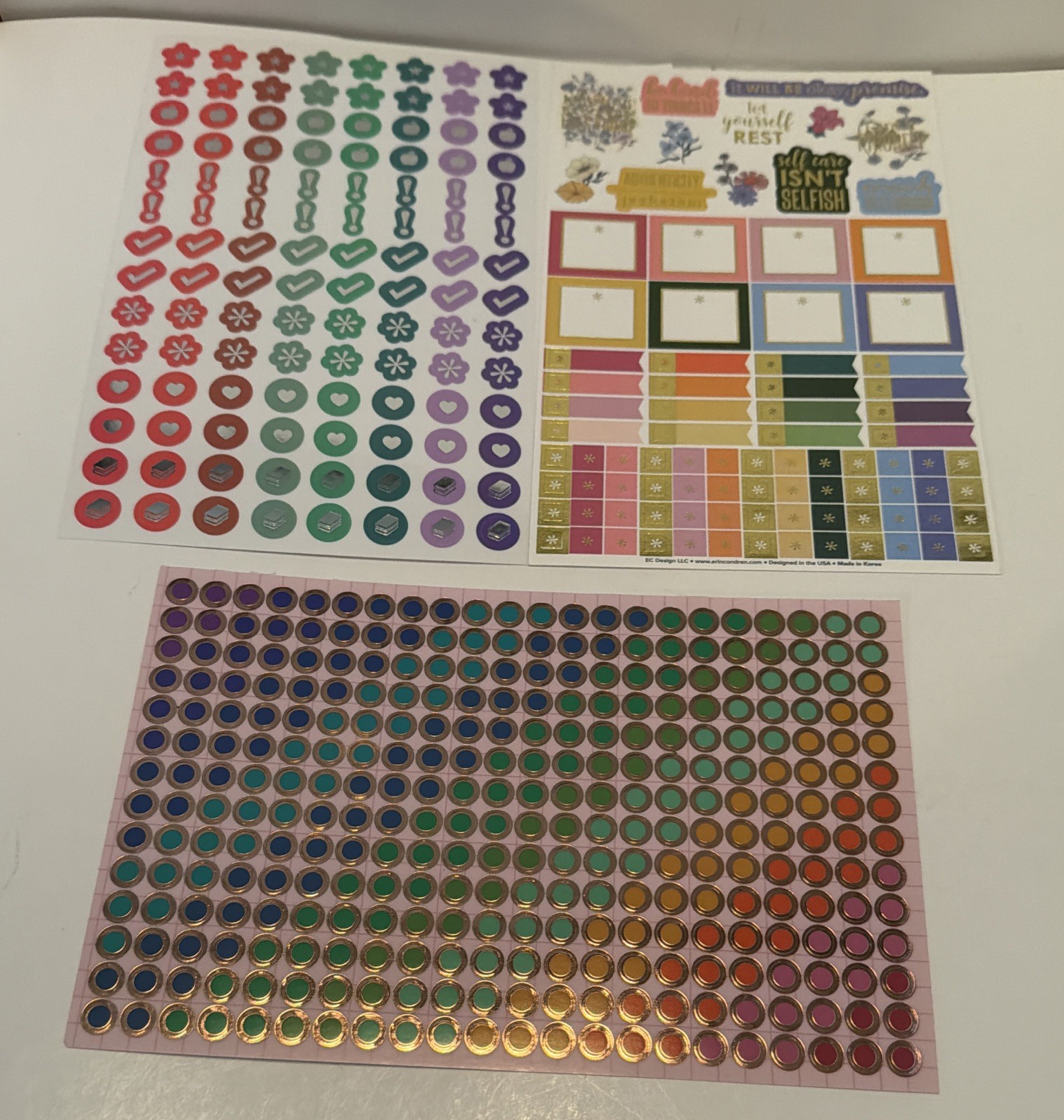 Erin Condren Lot 3 Daily Wellness Log Goals Planners A5 With Stickers *Read*