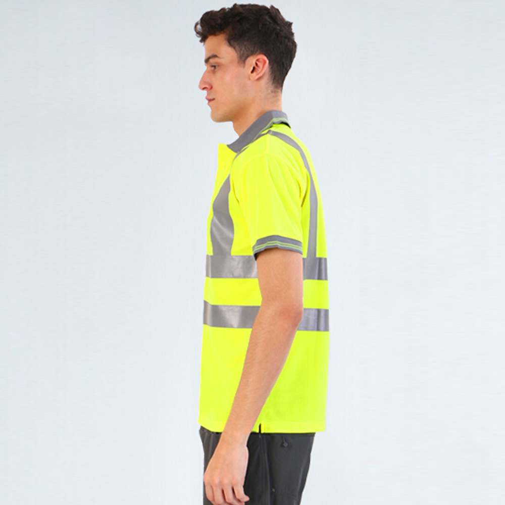 CNSS Mens High Visibility Reflective Fast Drying Night Sport T-shirt Safety Vest