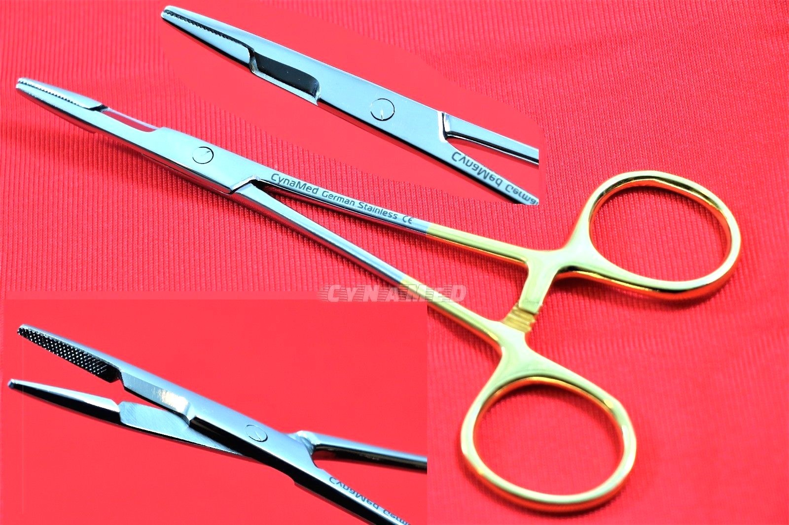 5 EA GOLD HANDLE GERMAN OLSEN HEGAR NEEDLE HOLDERS HEMOSTAT SCISSORS 6.5″ DENTAL